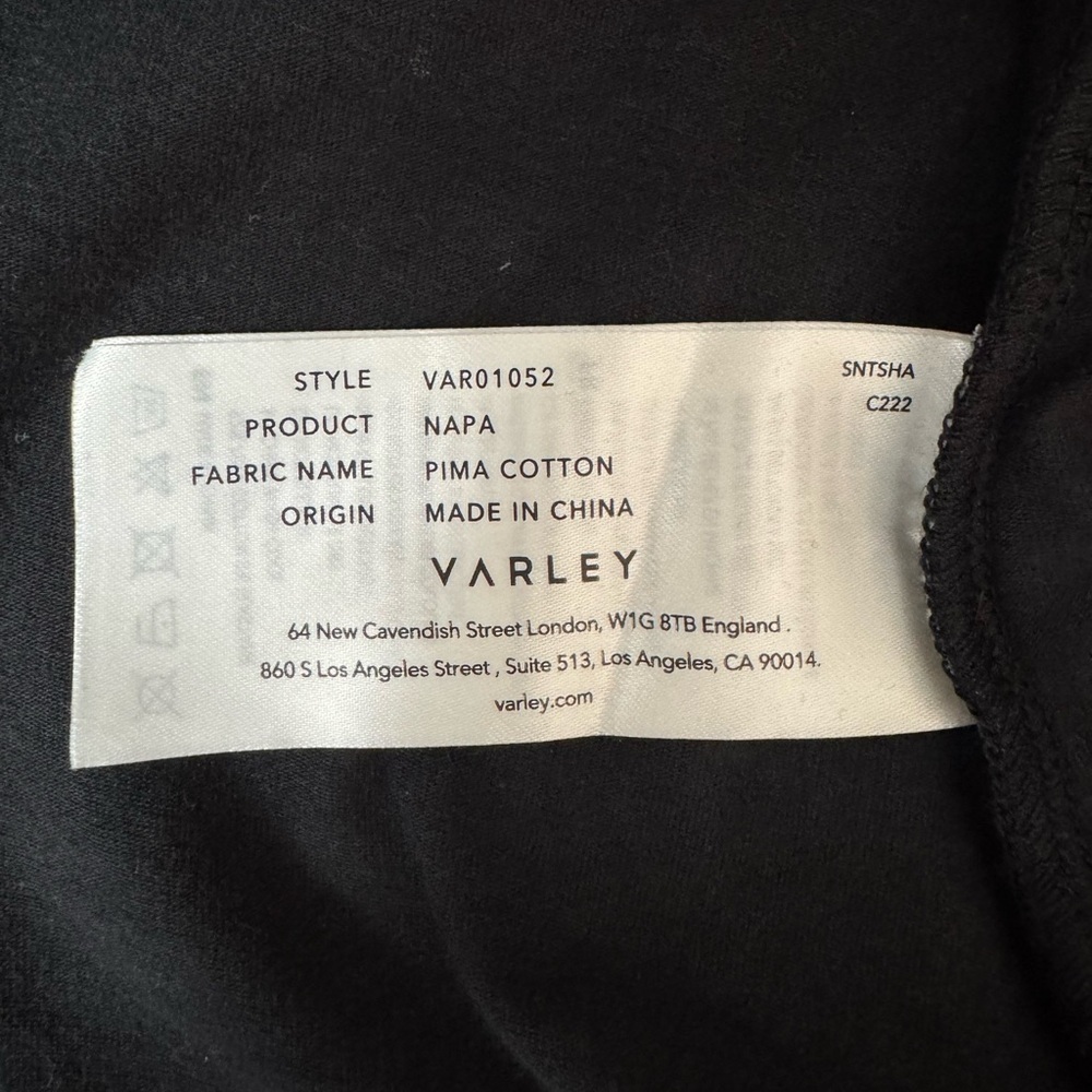 Varley Napa Tank Top Black Pima Cotton Tie Waist Size L - Picture 10 of 14